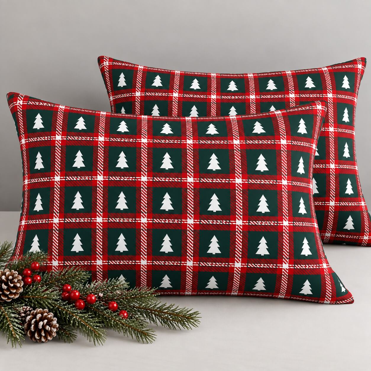 CHRISTREE ΜΑΞΙΛΑΡΟΘΗΚΕΣ Χριστουγεννιάτικες Μαξιλαροθήκες (σετ δυο τεμαχίων).